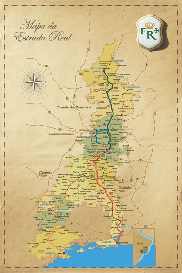 mapa da estrada real