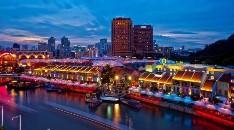 Clarke Quais é um dos pontos turísticos de Singapura