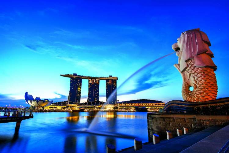 Merlion é um dos pontos turísticos de Singapura