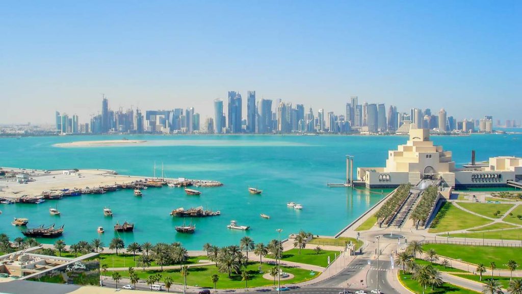 Vista do mar em Doha no Catar